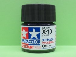 画像1: タミヤ（81510）アクリルミニ X-10 ガンメタル  
