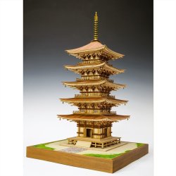 画像1: ウッディジョー (NO.346) 1/75 羽黒山 五重塔 木製模型 組立キット 