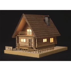 画像1: ウッディジョー (NO.370) あかりシリーズ No.2 ログハウス 森の家 木製模型 組立キット 