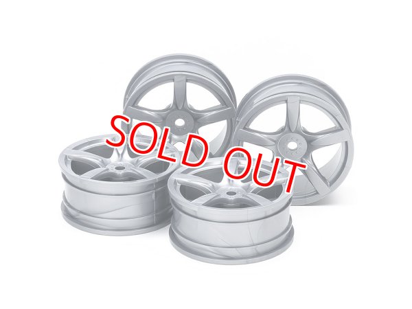 画像1: タミヤ（51072）SP.1072  5本アーチスポークホイール (銀) 4本 (24mm/±0)【ネコポス便対応】   (1)
