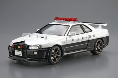 画像1: アオシマ 1/24 (N0.1) ニッサン BNR34 スカイラインGT-R パトロールカー '99   