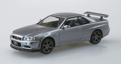 画像1: アオシマ (11-E) ニッサン R34スカイライン GT-R ニュル (スパークリングシルバー) ザ・スナップキット