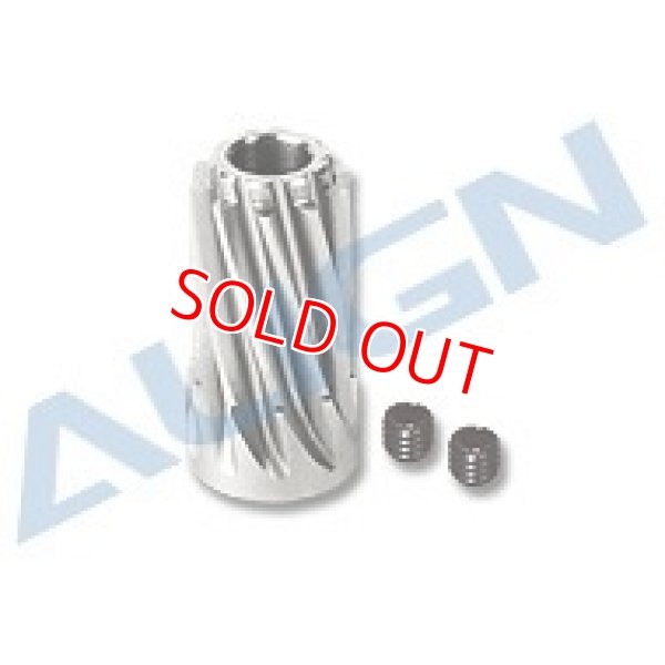画像1: ALIGN 550E/550L/550X用  モーターピニオン ハス歯 10T/M1.0 ステンレス製【550】  