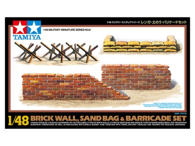 画像1: タミヤ(32508)1/48 レンガ・土のう・バリケードセット