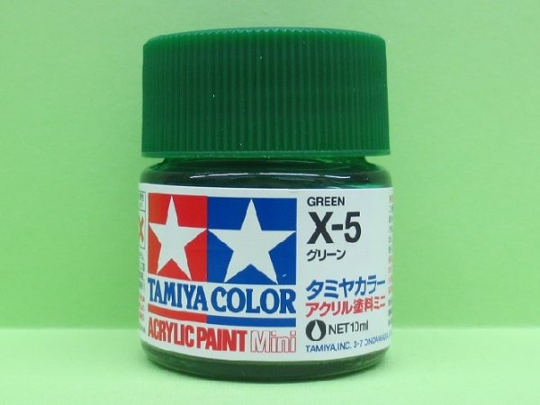 画像1: タミヤ（81505）アクリルミニ X-5 グリーン   (1)