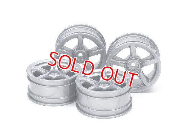画像1: タミヤ（51071）SP.1071 5本アーチスポークホイール (銀) 4本 (26mm/+2)【ネコポス便対応】   (1)