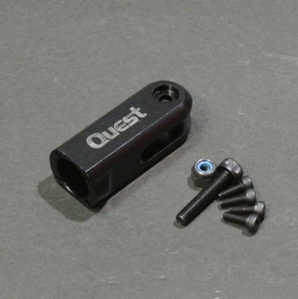画像1: クエスト QH0081-01 (CA30/50/E6/E12S/120-720/E12S-787/775/GT-15/ZG他用) テールローターグリップ（ブラック）【メーカー直送になります】 (1)