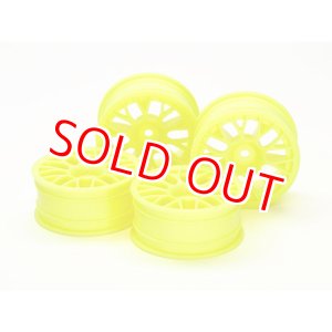 画像: タミヤ（54850）OP.1850 メッシュホイール4本（蛍光イエロー）（24mm幅・オフセット+2）【ネコポス便対応】  