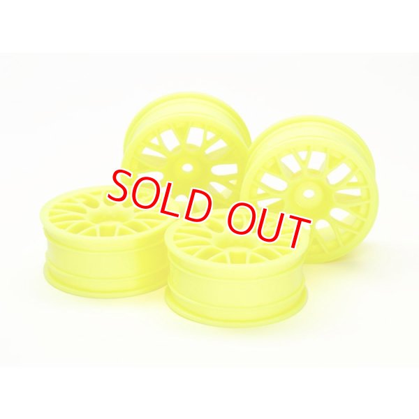 画像1: タミヤ（54850）OP.1850 メッシュホイール4本（蛍光イエロー）（24mm幅・オフセット+2）【ネコポス便対応】  
