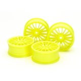 画像: タミヤ(54852)OP.1852 18本スポークホイール4本 (蛍光イエロー)(24mm幅・オフセット0)【ネコポス便対応】