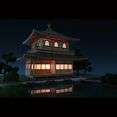 画像3: ウッディジョー (NO.341) 1/75 慈照寺 銀閣 木製模型 組立キット