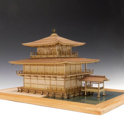 画像3: ウッディジョー (NO.340) 1/75 鹿苑寺 金閣 (白木作り)木製模型 組立キット