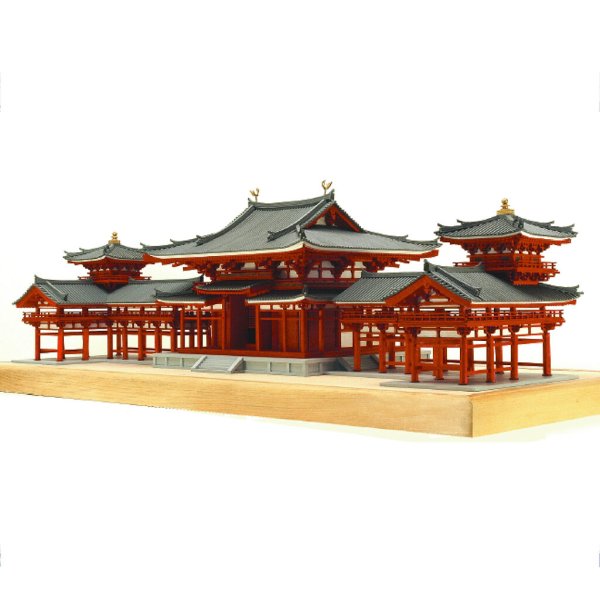 画像1: ウッディジョー (NO.338) 1/75 平等院 鳳凰堂 木製模型 組立キット  (1)