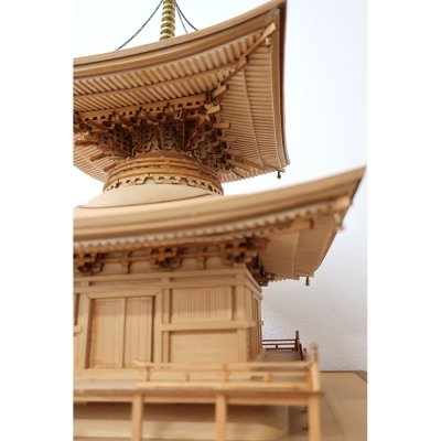 画像1: ウッディジョー (NO.342) 1/50 石山寺 多宝塔 木製模型 組立キット