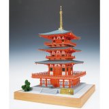 画像: ウッディジョー (NO.350) 1/75 那智山 青岸渡寺 三重塔 木製模型 組立キット 