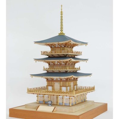 画像3: ウッディジョー (NO.350) 1/75 那智山 青岸渡寺 三重塔 木製模型 組立キット