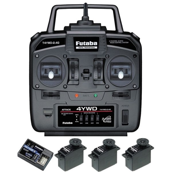 画像1: フタバ (037177) 電動カー用 T4YWD (R214GFE受信機+Ｕ300サーボx3付) セット   (1)