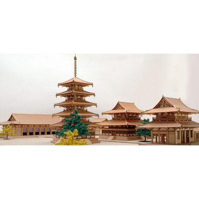 画像3: ウッディジョー (NO.363) 1/150 法隆寺 全景モデル 木製模型 組立キット