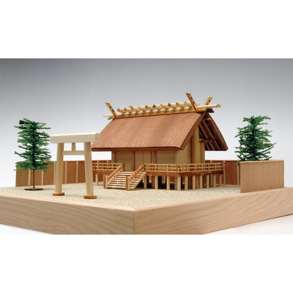 画像1: ウッディジョー (NO.356) 1/150 神明造り 神社 木製模型 組立キット  (1)