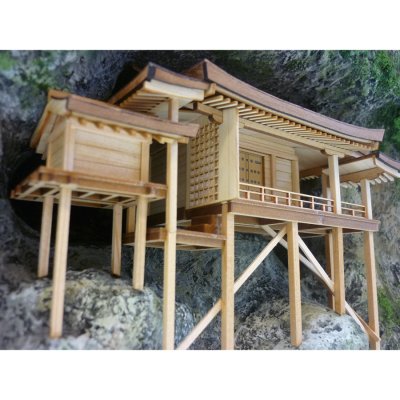 画像2: ウッディジョー (NO.352) 1/75 三佛寺 投入堂 木製模型 組立キット