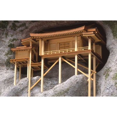 画像3: ウッディジョー (NO.352) 1/75 三佛寺 投入堂 木製模型 組立キット