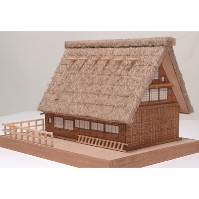 画像2: ウッディジョー (NO.365) ミニ建築 No.1 合掌造り 木製模型 組立キット 