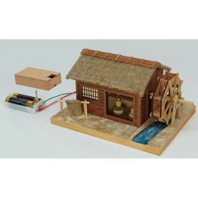 画像1: ウッディジョー (NO.372) あかりシリーズNo.4 カタコト水車小屋 木製模型 組立キット 