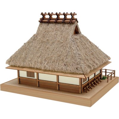 画像1: ウッディジョー (NO.368) ミニ建築 No.5 かやぶきの家 木製模型 組立キット 
