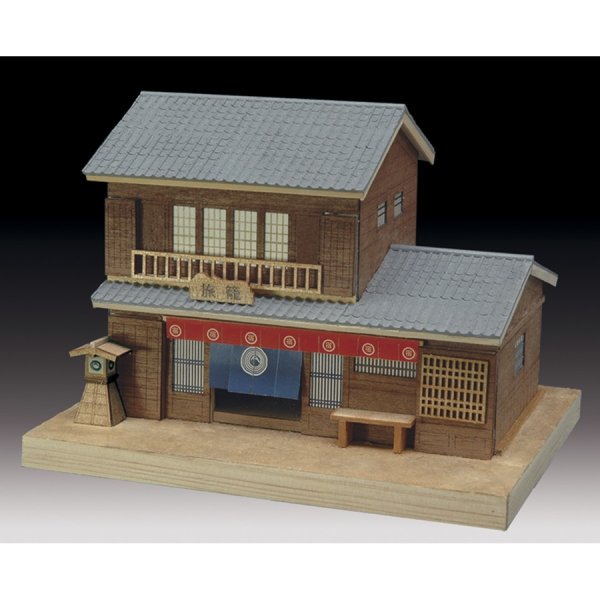 画像1: ウッディジョー (NO.367) ミニ建築 No.4 旅籠 木製模型 組立キット  (1)