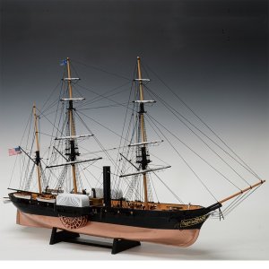 画像: ウッディジョー (NO.182) 1/120 黒船 サスケハナ（縮帆タイプ） 木製模型 組立キット 