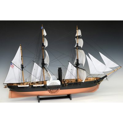 画像1: ウッディジョー (NO.184) 1/120 黒船 サスケハナ（展帆タイプ） 木製模型 組立キット 