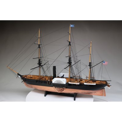画像1: ウッディジョー (NO.182) 1/120 黒船 サスケハナ(縮帆タイプ) 木製模型 組立キット