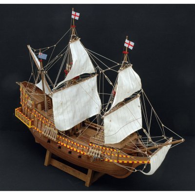 画像1: ウッディジョー (NO.649) 1/50 ゴールデンハインド 木製模型 組立キット 