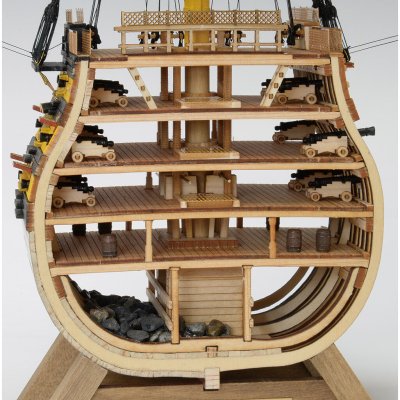 画像3: ウッディジョー (NO.663) 1/160 ビクトリー カットモデル（帆なし）木製模型 組立キット 