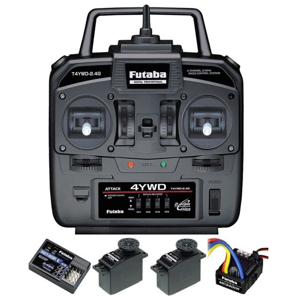 画像1: フタバ  (035777)  電動カー用 T4YWD (R214GFE 受信機+Ｕ300サーボx2付+アンプ:MC340CR付) セット   (1)