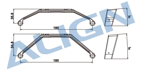 画像: ALIGN 550/600/700/760/800用  ランディングスキッド 黒    