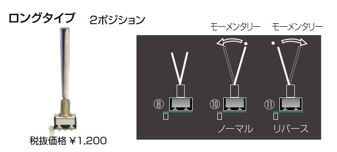画像: フタバ 303685  (No11) 14.18MZ トグルスイッチ ロングタイプ (2ポジション モーメンタリー リバース) 【ネコポス便対応】  