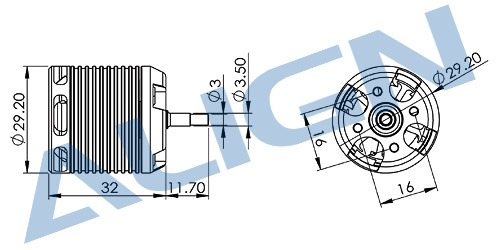 画像: ALIGN 300X用 ブラシレスモーター  (3700KV）  