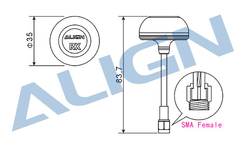 画像: ALIGN 【MR25/P/X/XP】 5.8GHz FPV用 無指向性 受信機 RXアンテナセット     