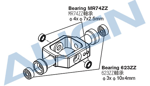 画像: ALIGN 550E/600CF/ESP/N専用  ベアリング MR74ZZ/623ZZ【クリックポスト対応】