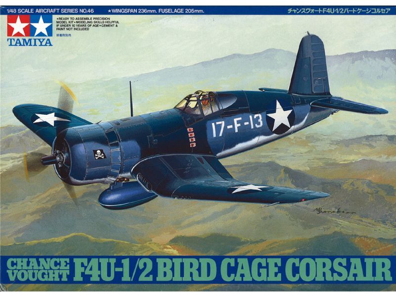 画像: タミヤ (46) 1/48 (太平洋戦争中) チャンスヴォート F4U-1/2 バードケージ コルセア     