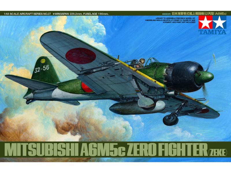 画像: タミヤ (27) 1/48 (太平洋戦争) 日本海軍 零式艦上戦闘機52丙型 （A6M5c）     