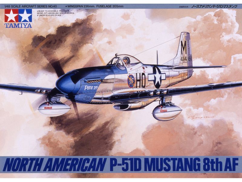画像: タミヤ (40) 1/48 (第二次大戦) ノースアメリカン P-51D マスタング     