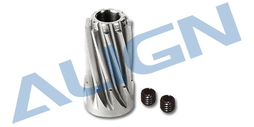 画像: ALIGN 550E/550L/550X用  モーターピニオン ハス歯 10T/M1.0 ステンレス製【550】  