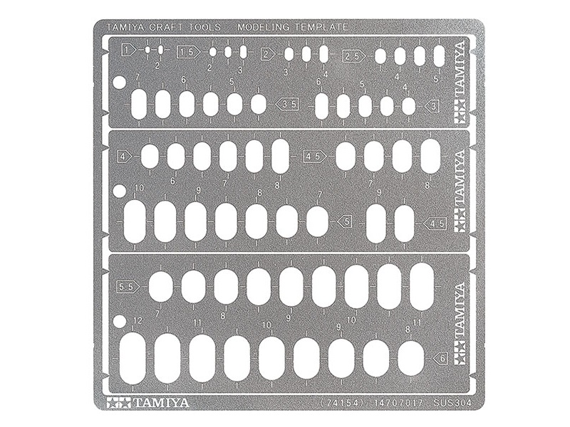 画像1: タミヤ  (74154) モデリングテンプレート (長円 1〜6mm) 【ネコポス・クロネコゆうパケット対応】   