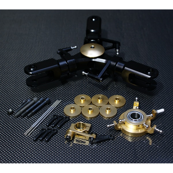 画像1: クエスト QH0080 (CA120/GT15/ZG/E12S-787/775/120-720FBL用)  FBL12-3Blade ヘッドセット (スワッシュ付)【メーカー直送になります】  