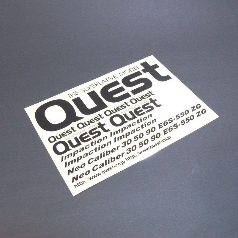 画像1: クエスト QH0096 (CA30/50/90Ver06/E6-550/600/GT15/ZG/E12S-775/787/120-720用) ロゴデカール【メーカー直送になります】  