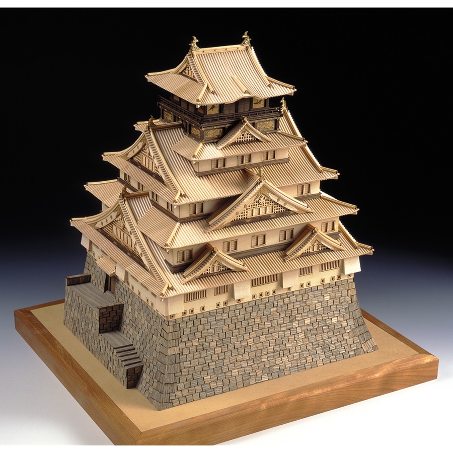 画像: ウッディジョー (NO.328) 1/150 大阪城 木製模型 組立キット  