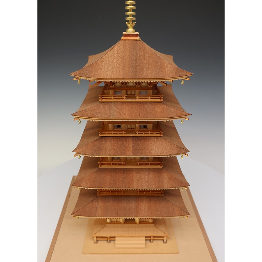 画像: ウッディジョー (NO.346) 1/75 羽黒山 五重塔 木製模型 組立キット 