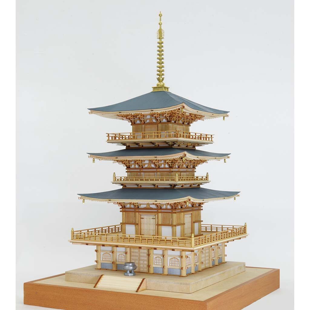 画像: ウッディジョー (NO.350) 1/75 那智山 青岸渡寺 三重塔 木製模型 組立キット 